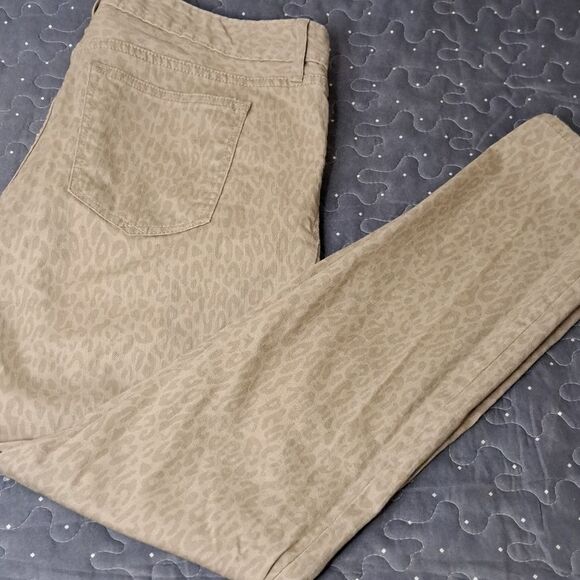 Gap Always skinny tan leopard print jeans size 30 - Picture 1 of 6